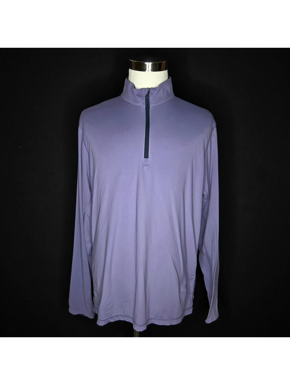 Greyson Tate Mock Neck Pullover Men's Purple Performance 1/4 Zip Pullover Sz XL
